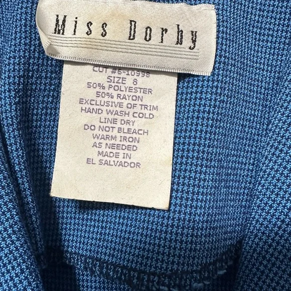 Miss Dorby vintage size 8 Blue Button-Down Dress - Picture 2 of 9